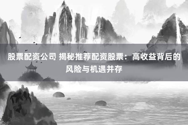 股票配资公司 揭秘推荐配资股票：高收益背后的风险与机遇并存