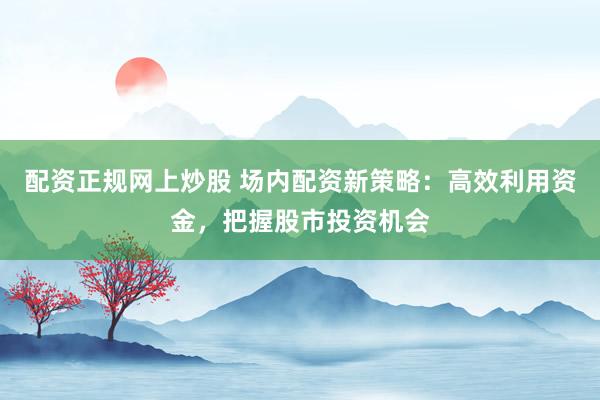 配资正规网上炒股 场内配资新策略:高效利用资金,把握股市投资机会