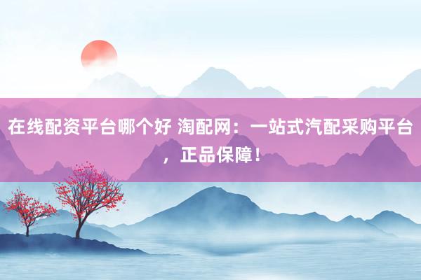 在线配资平台哪个好 淘配网：一站式汽配采购平台，正品保障！