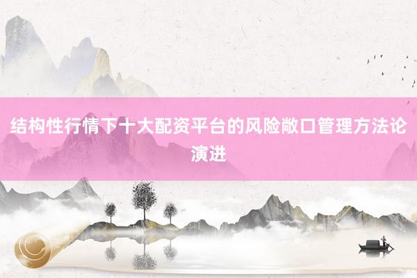 结构性行情下十大配资平台的风险敞口管理方法论演进