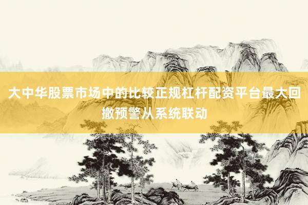 大中华股票市场中的比较正规杠杆配资平台最大回撤预警从系统联动