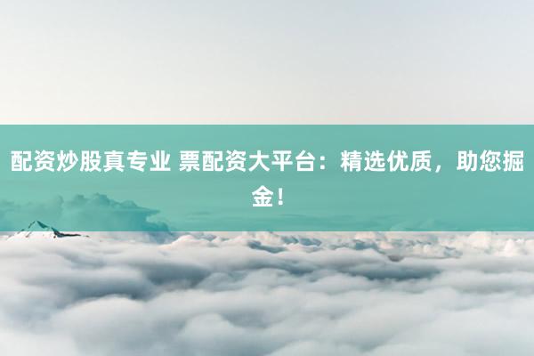 配资炒股真专业 票配资大平台：精选优质，助您掘金！