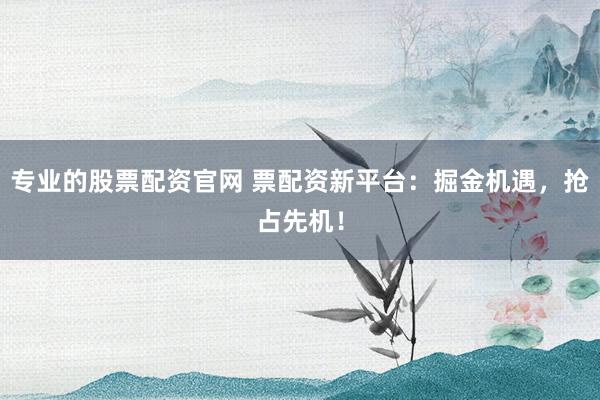 专业的股票配资官网 票配资新平台：掘金机遇，抢占先机！